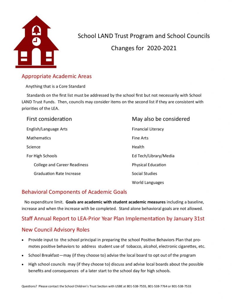 School Land Trust Changes